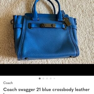 Coach Swagger 21 Blue Leather Crossbody Bag